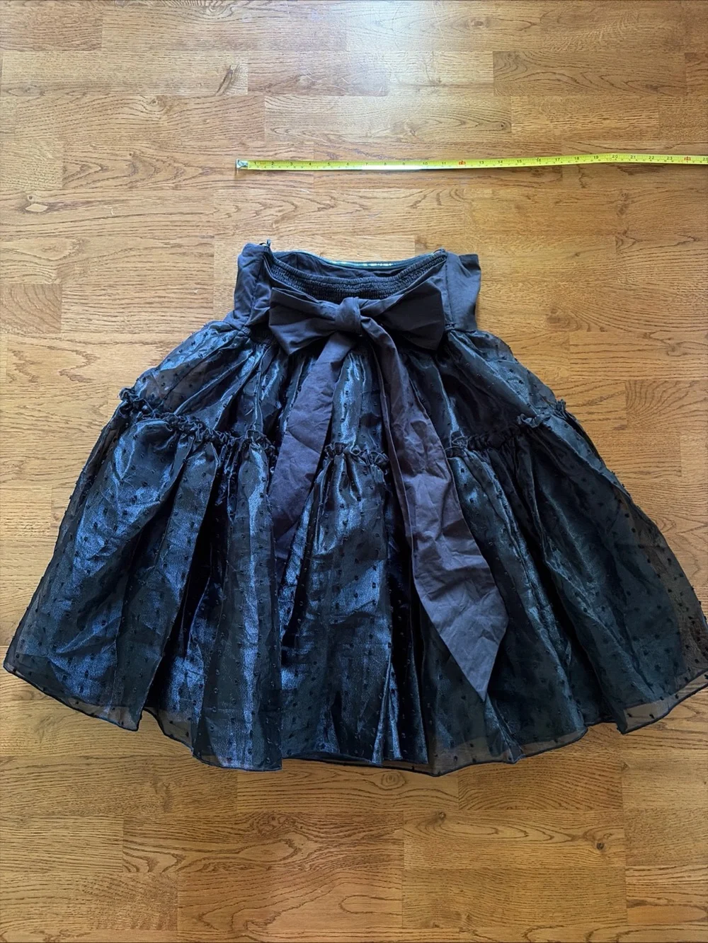 Free People Theo Summer Puff Mini Dress Black Strapless Flocked Dot Homecoming S